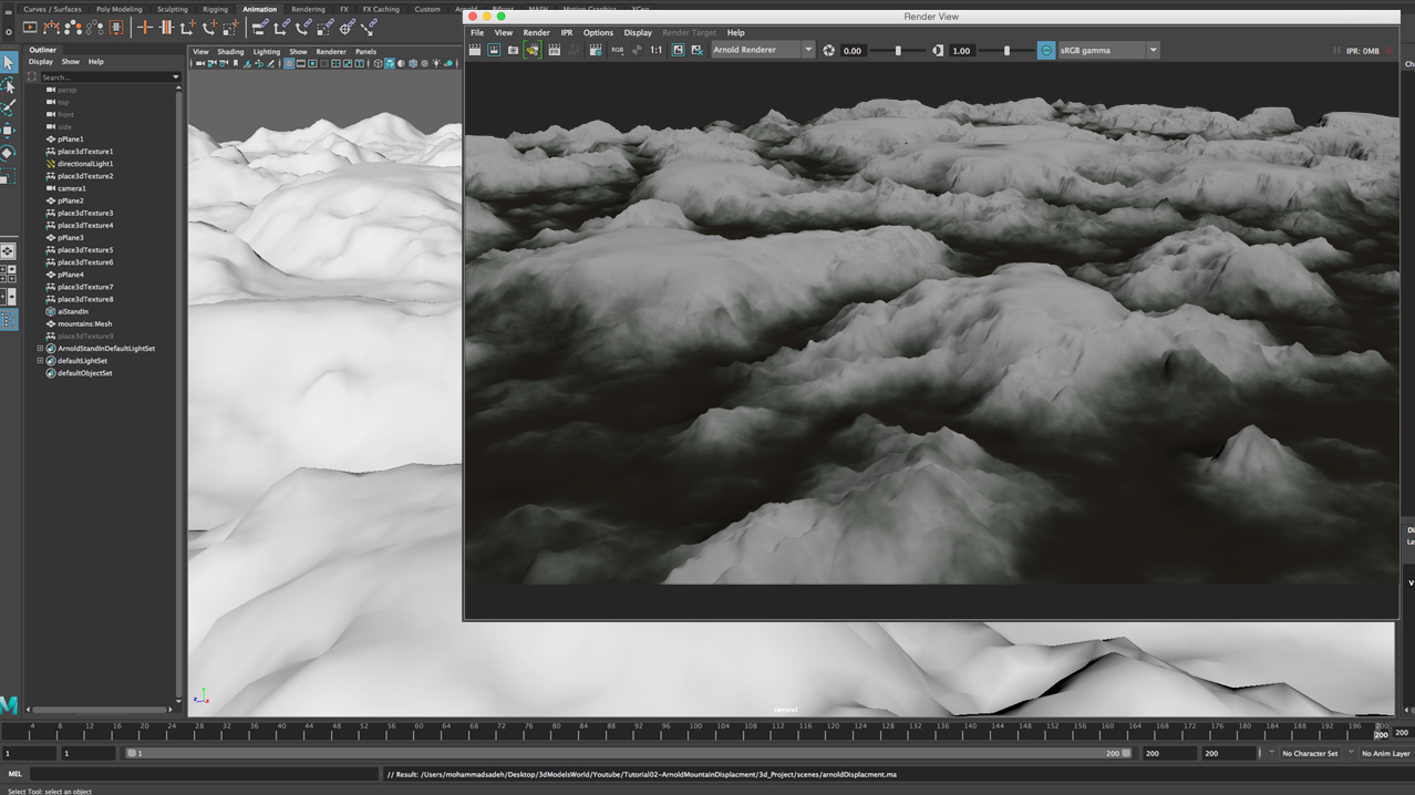 maya-arnold-displacement-tutorial-create-mountains-with-procedural-textures