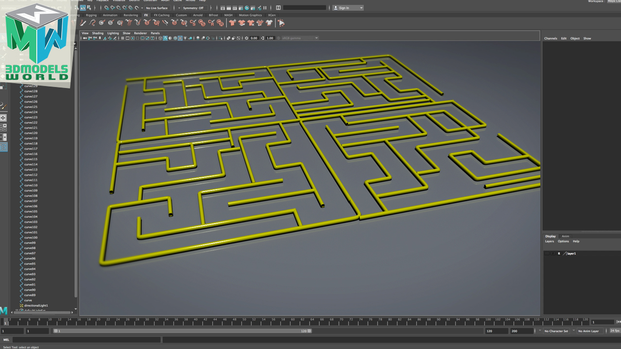 Maya Tutorial How To Render Curves In Maya And Arnold 3d Models World