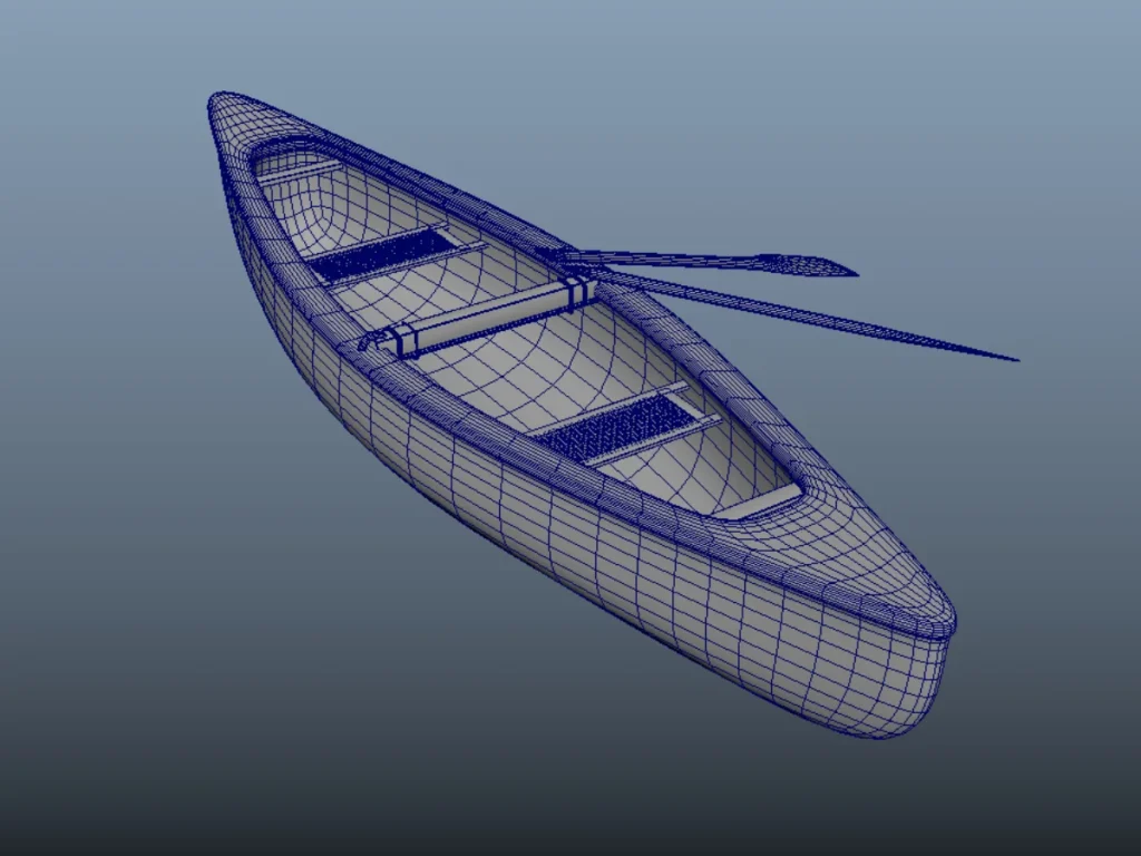 canoe-3d-model-wireframe-2
