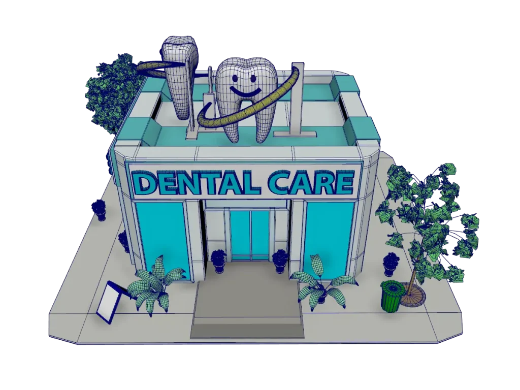 dintist-clinic-3d-model-rendering-wireframe-4
