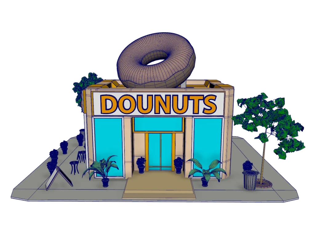 donuts-shop-3d-model-rendering-wireframe-1