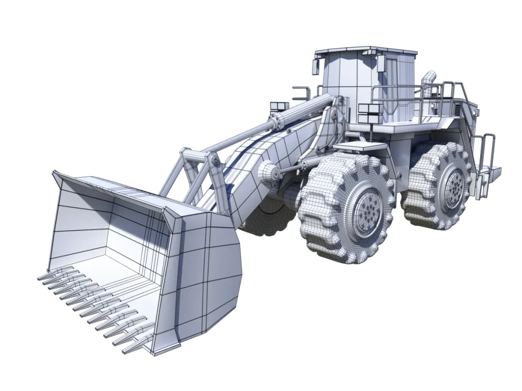 front-loader-cat990h-3d-model-rendering-wireframe-1