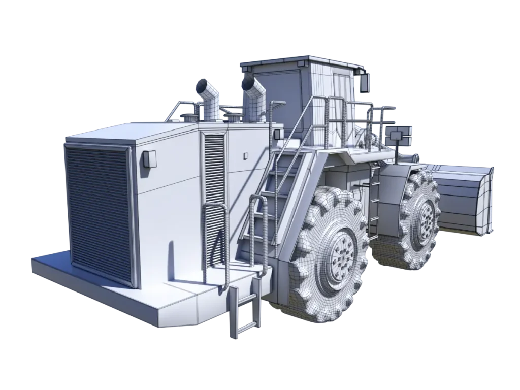 front-loader-cat990h-3d-model-rendering-wireframe-2