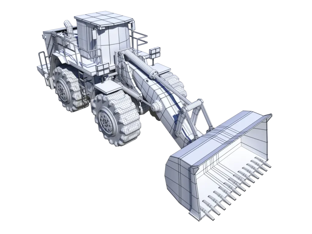 front-loader-cat990h-3d-model-rendering-wireframe-3