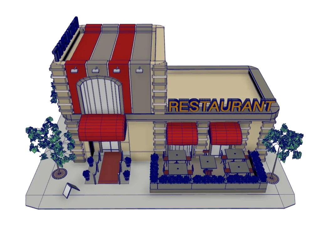 restaurant-3d-model-rendering-wireframe-4