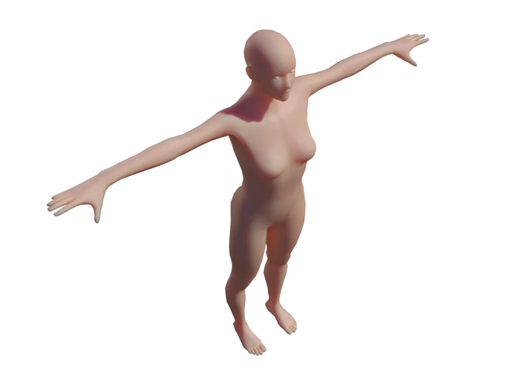 3d female body base mesh model