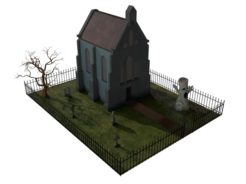 haunted-graveyard-church-3d-model-ta