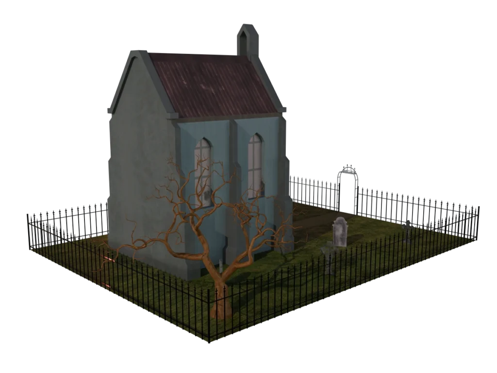 haunted-graveyard-church-3d-model-tc