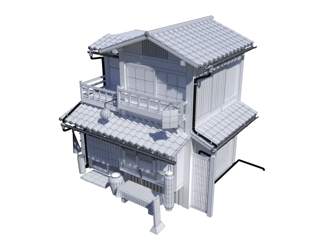 japanese-house-style-2-3d-model-wireframe-tc