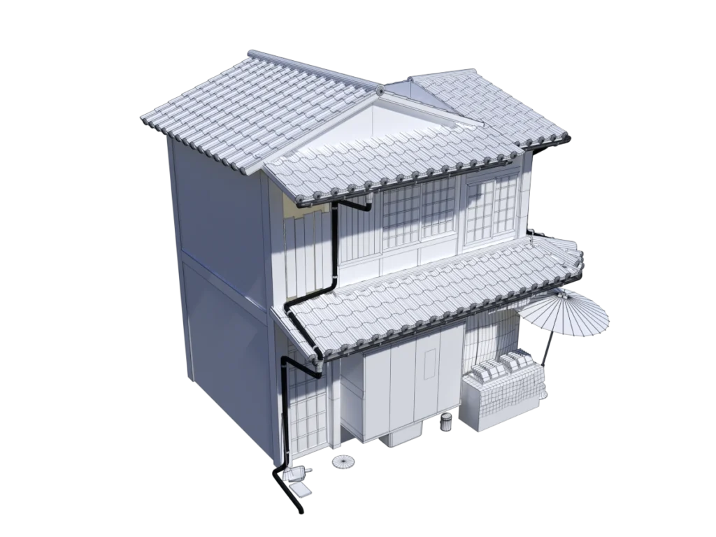 japanese-house-style-3-3d-model-wireframe-tc