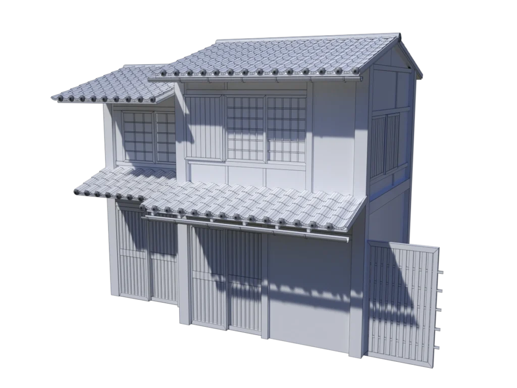 japanese-house-style-3d-model-wireframe-ta