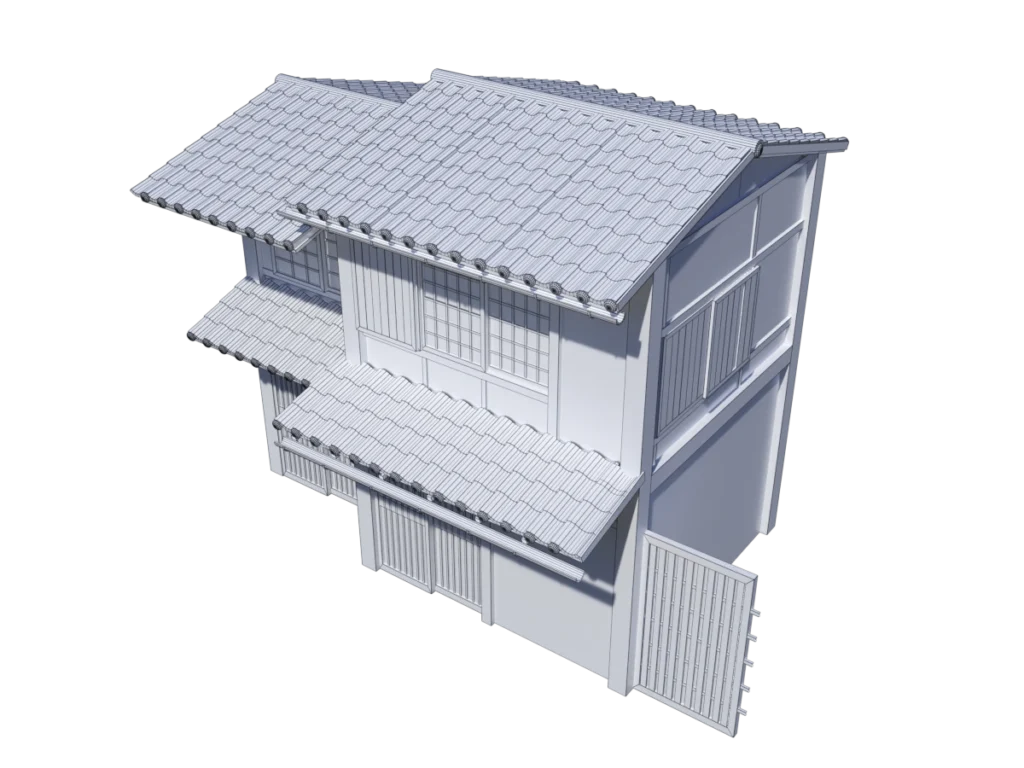 japanese-house-style-3d-model-wireframe-tc