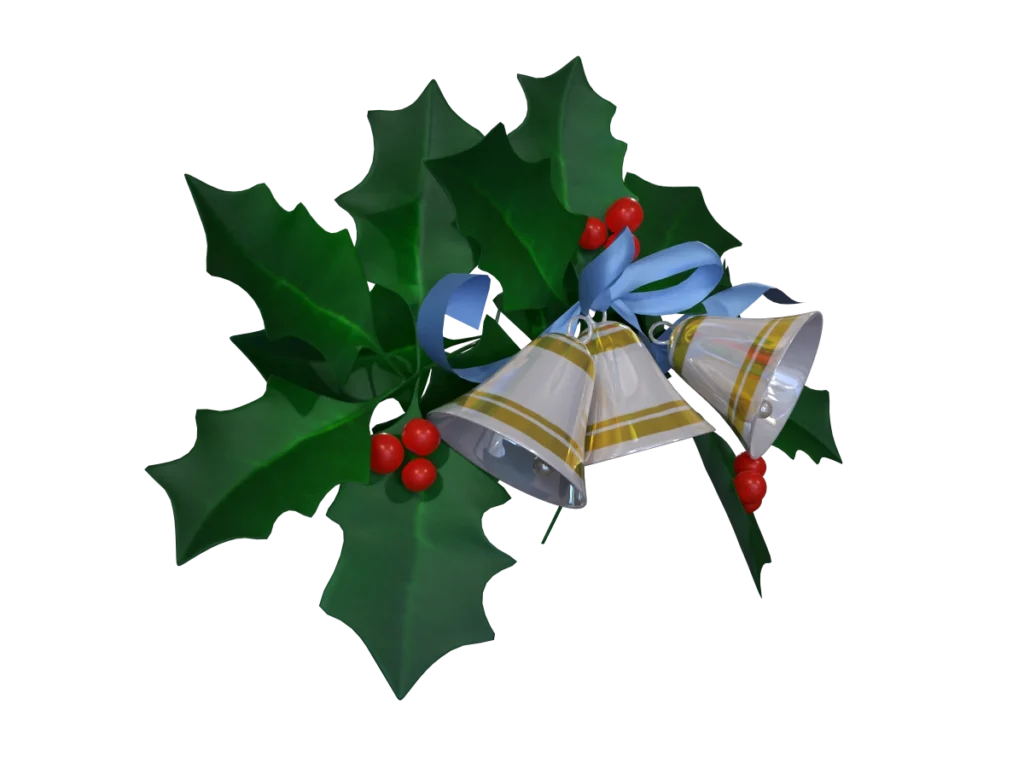 christmas-bells-with-holly-leaves-3d-model-tc