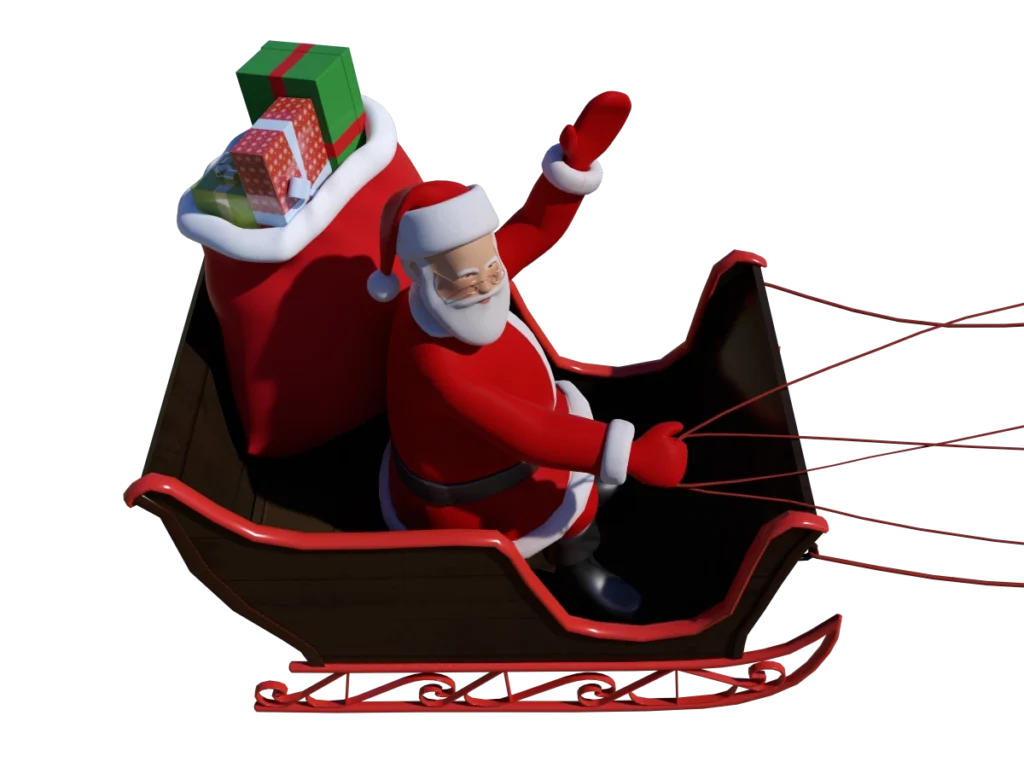 santa-sleigh-reindeer-3d-model-td