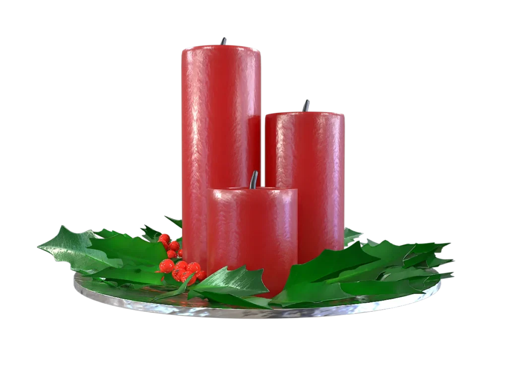 christmas-candle-holly-leaves-3d-model-tc