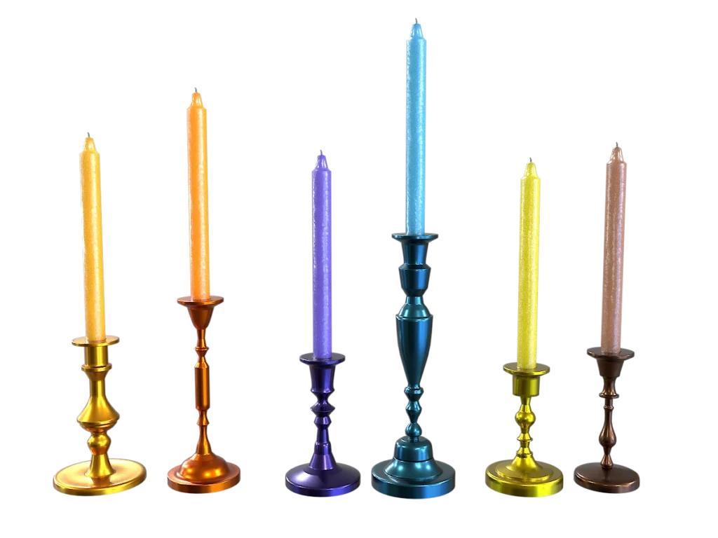 colorful-candlestick-candle-holder-3d-model-collection-ta