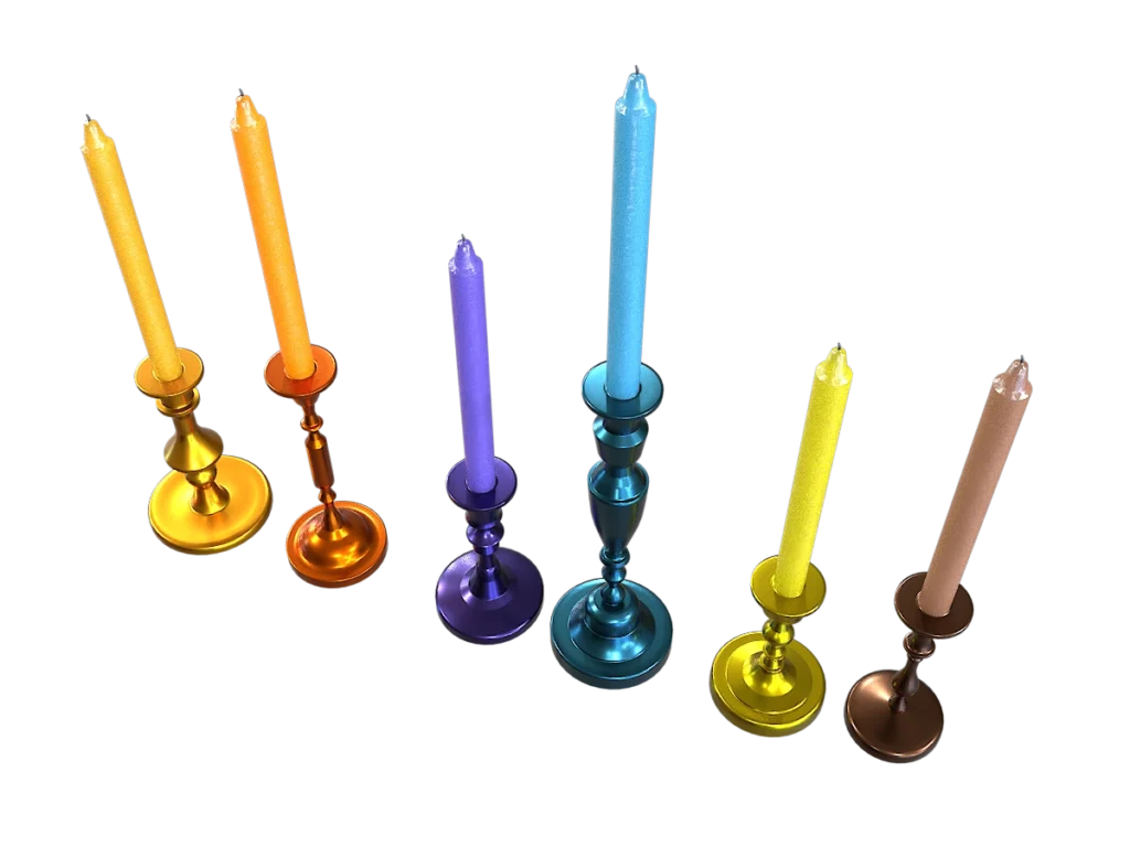 colorful-candlestick-candle-holder-3d-model-collection-tb