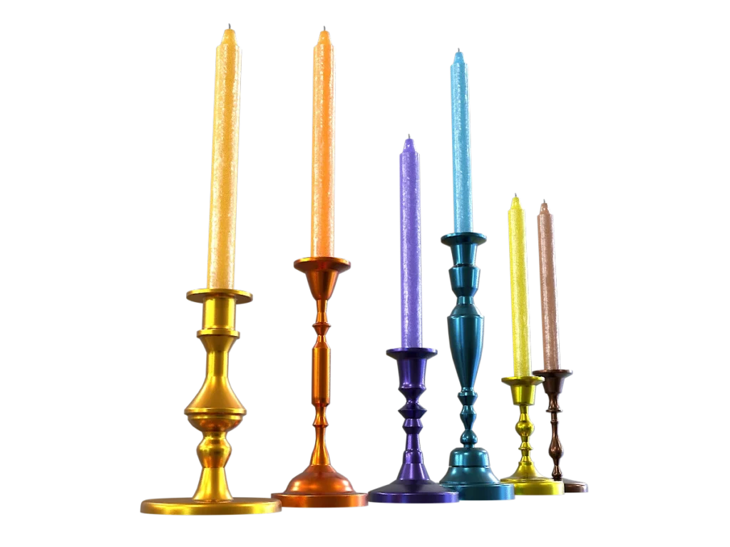 colorful-candlestick-candle-holder-3d-model-collection-tc