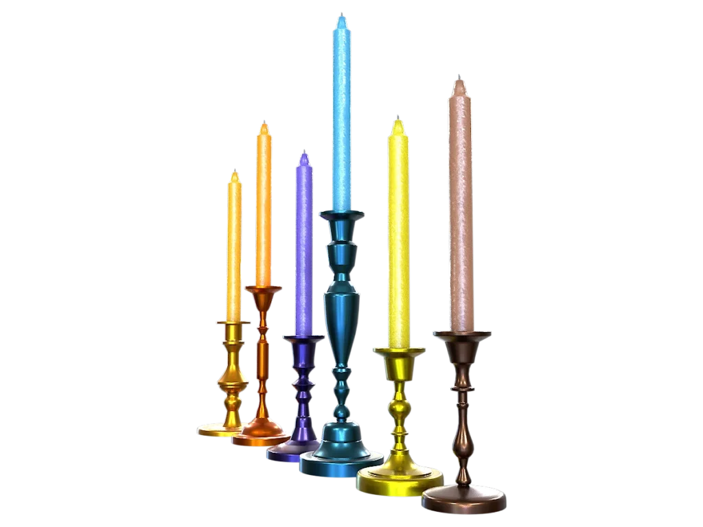 colorful-candlestick-candle-holder-3d-model-collection-td