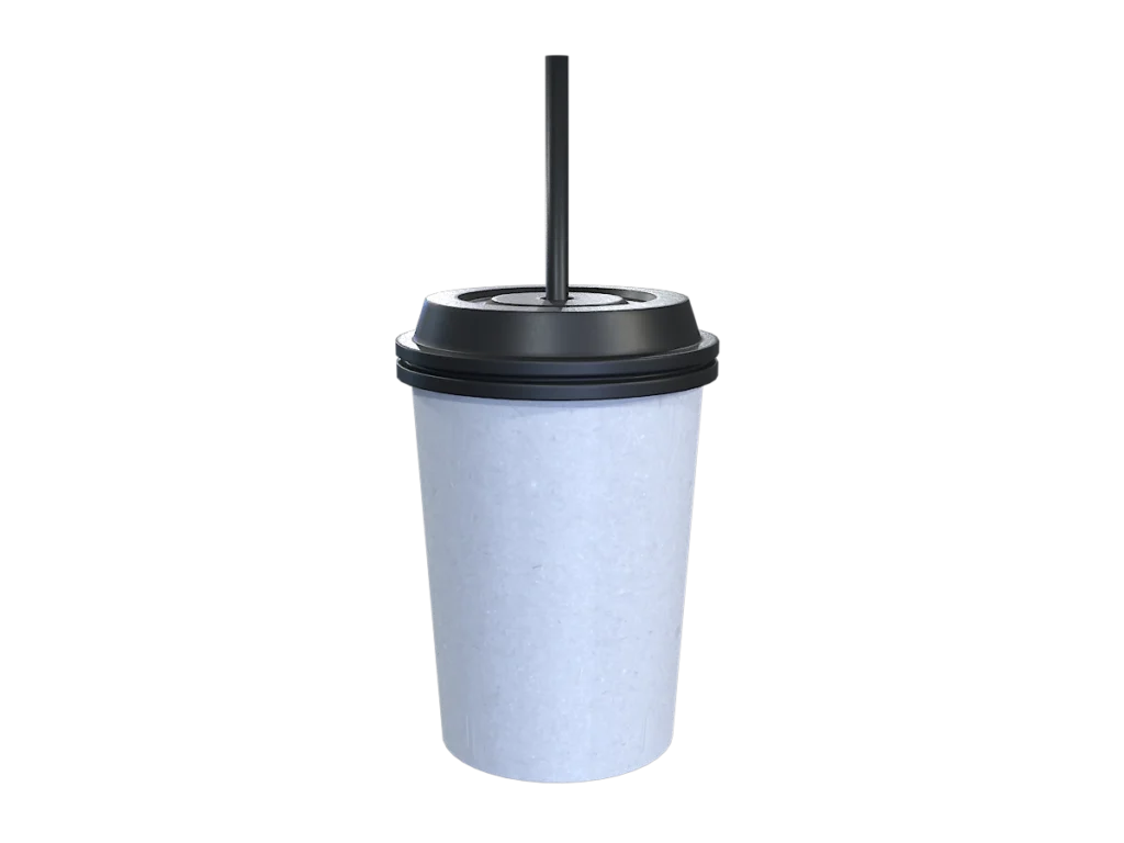 Coffee To-Go - Group of Plastic Cups with Flat lids 3D model pack