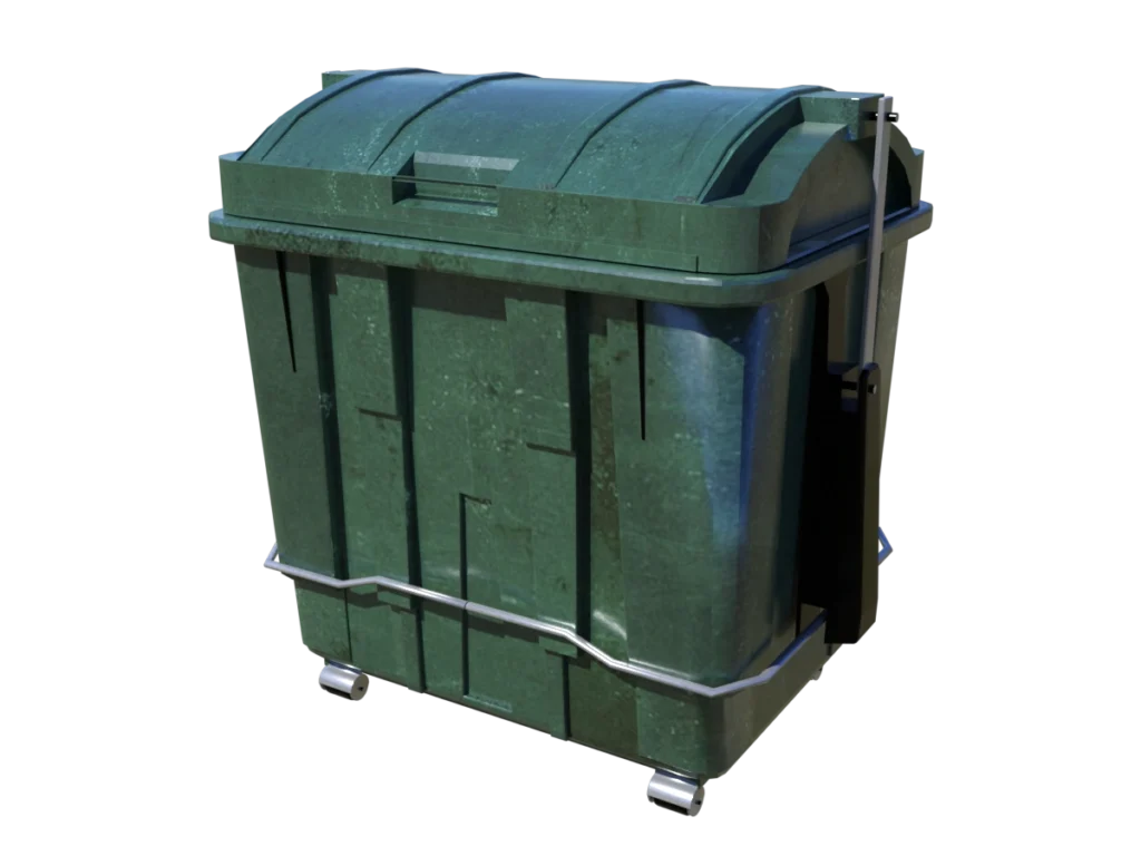 Large Plastic Garbage Bin 3D Model - 3D Models World