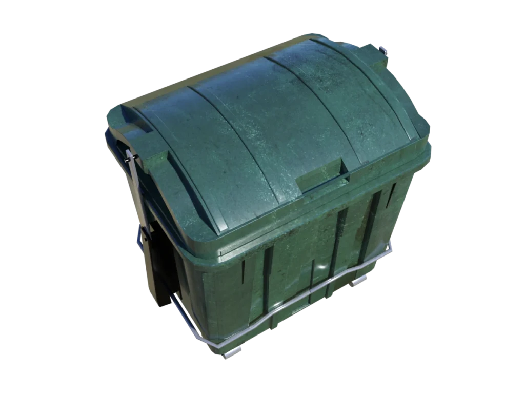 Large Plastic Garbage Bin 3D Model - 3D Models World