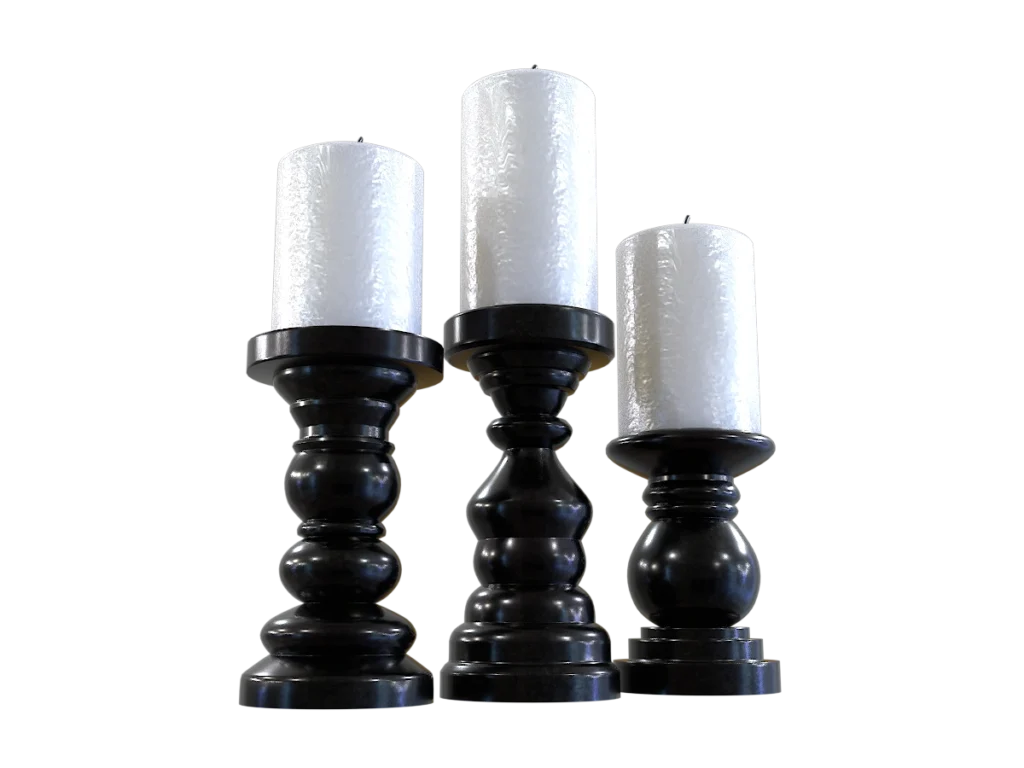 short-candlesticks-black-3d-model-tc