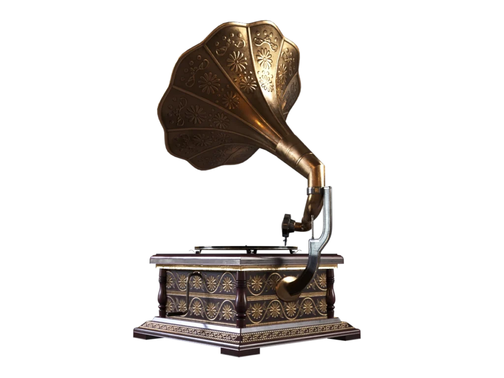 retro-trumpet-horn-record-player-pbr-3d-model-physically-based-rendering-td