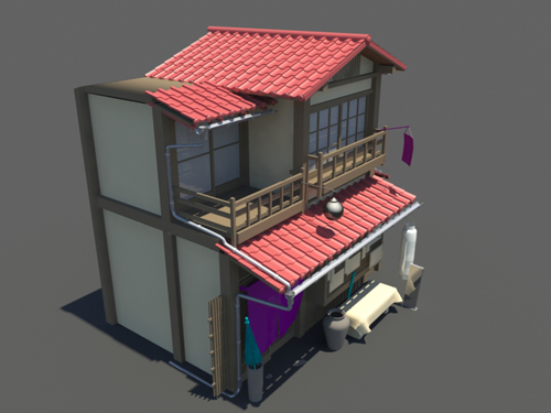  Japanese House  Style 2 3D Model  3D Models  World