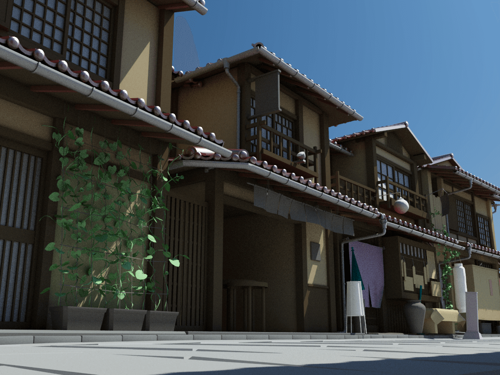 Japanese House Neighbourhood 3D Model 3D Models World