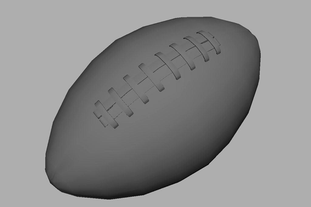 3D model Old American Football Ball VR / AR / low-poly