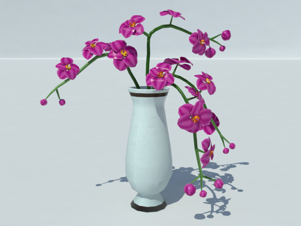 Orchid Vase 3D Model Realtime 3D Models World