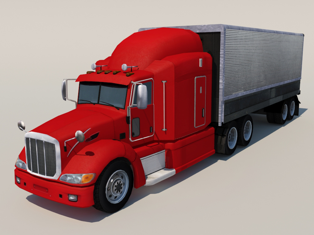 International Container Truck 3D Model Realtime 3D