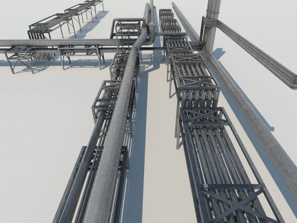 Industrial Pipes 3D Model 3D Models World