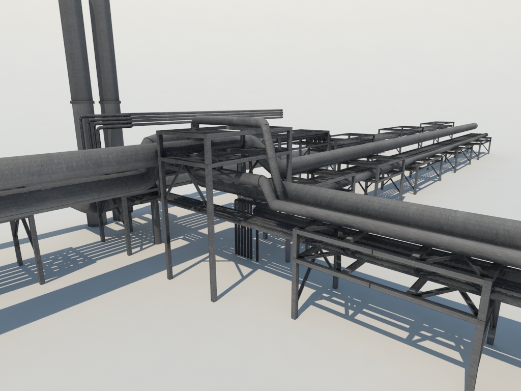 Industrial Pipes 3D Model 3D Models World