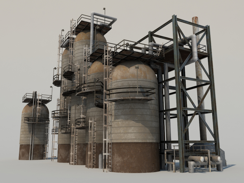 refinery sketchup model 3d 3D   Model World Models Refinery 3D  Units Realtime