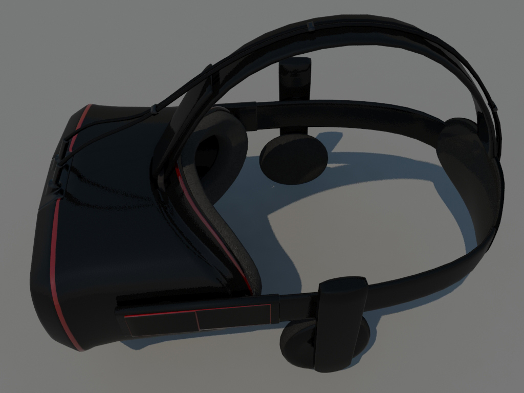 VR Headset 3D Model Black Red - Realtime - 3D Models World