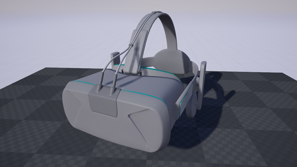 VR Headset 3D Model Grey Blue – Realtime - 3D Models World