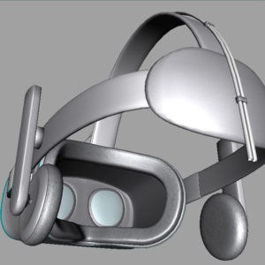 VR Headset 3D Model Grey Blue - Realtime - 3D Models World