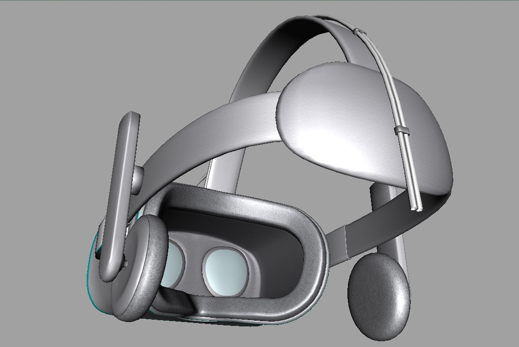 VR Headset 3D Model Grey Blue – Realtime - 3D Models World