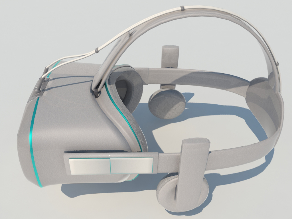 VR Headset 3D Model Grey Blue - Realtime - 3D Models World