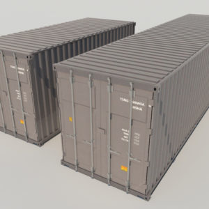 Shipping Cargo Containers Gray 3D Model - 3D Models World