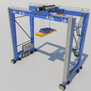 Rubber Tired Gantry Crane RTG Crane 3D Model – Realtime