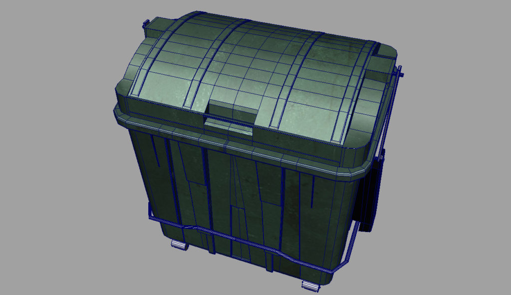 3d large trash container