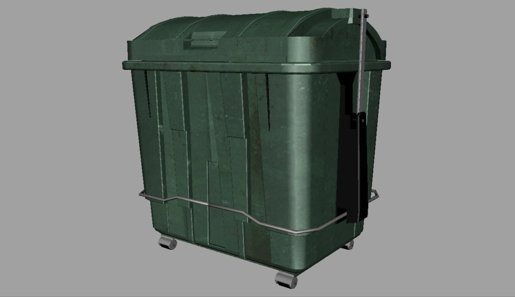 Large Plastic Garbage Bin 3D Model - 3D Models World