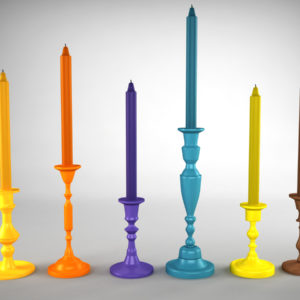 Colorful Candlestick Candle Holder 3D Model Collection
