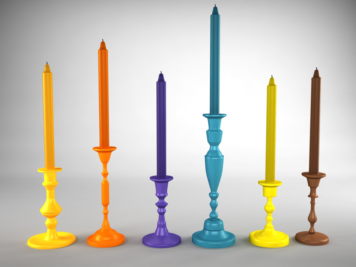 colorful-candlestick-candle-holder-3d-model-collection-1