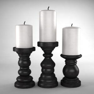 short-candlesticks-black-3d-model-1