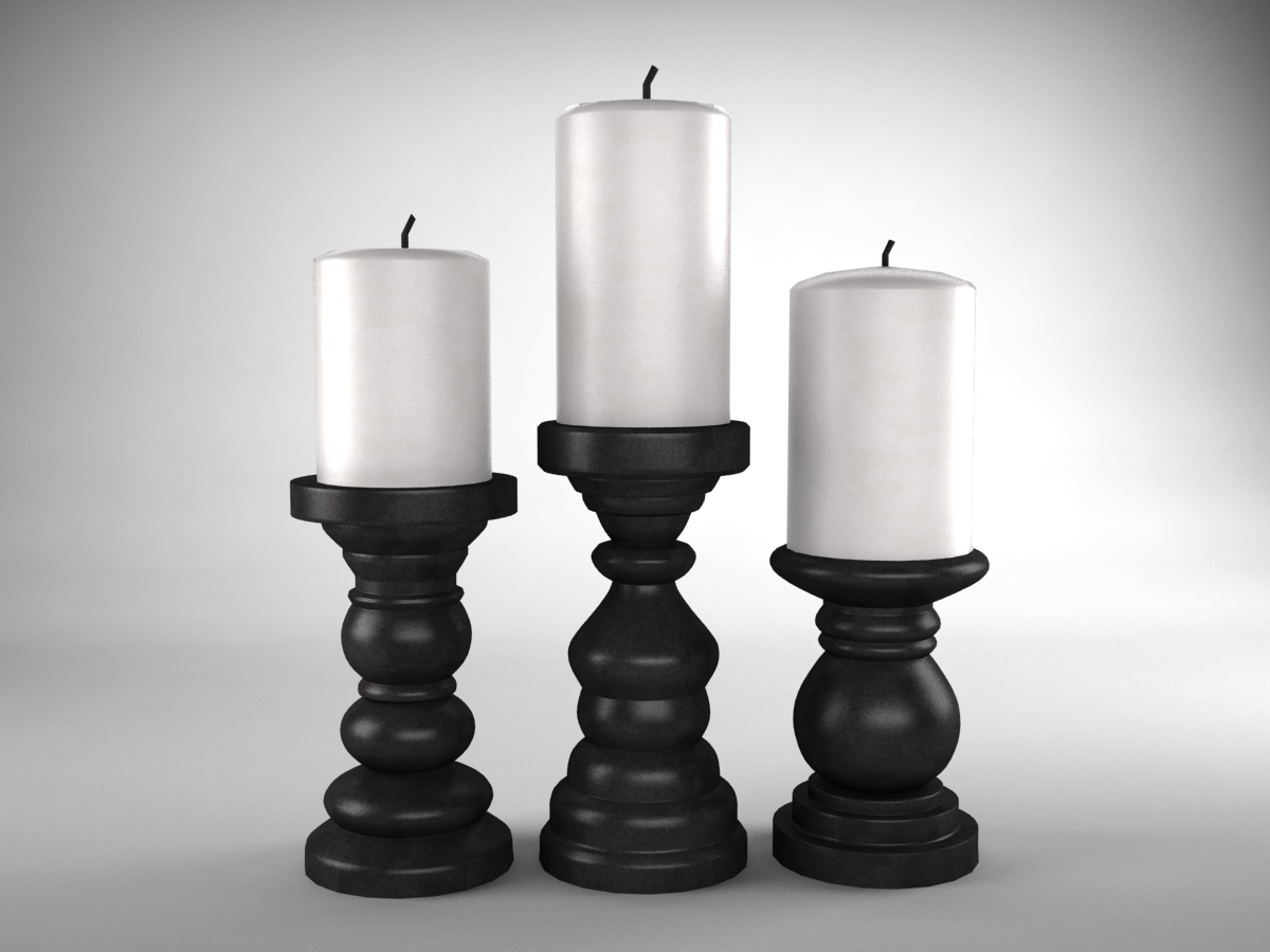 short-candlesticks-black-3d-model-1