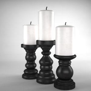 short-candlesticks-black-3d-model-2